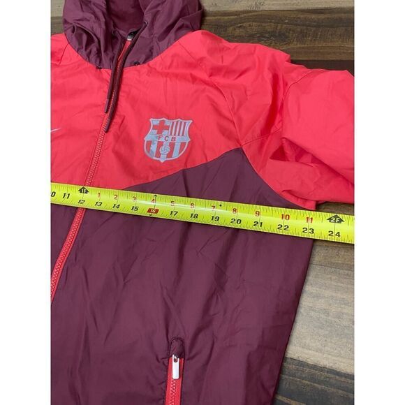 Nike Windrunner Jacket Glanz Nylon Jacket FC Barcelona Red Soccer Men’s Size S - Picture 12 of 13